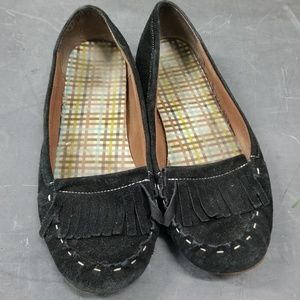 Lands'End Black Moccasin Flats Size 11